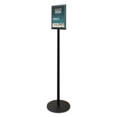 deflecto® Double-Sided Magnetic Sign Display, 8.5 x 11 Insert, 56" Tall, Clear/Black