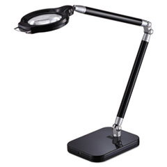 BLACK+DECKER PureOptics Summit Zoom Ultra Reach Magnifier LED Desk Light, 2 Prong, 29", Black