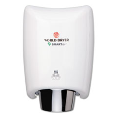 WORLD DRYER® SMARTdri Hand Dryer, Aluminum, White