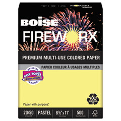 Boise® FIREWORX Colored Paper, 20lb, 8-1/2 x 11, Crackling Canary, 500 Sheets/Ream