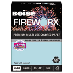 Boise® FIREWORX Colored Paper, 24lb, 8-1/2 x 11, Bottle Rocket Blue, 500 Sheets/Ream