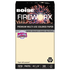 Boise® FIREWORX Colored Paper, 20lb, 8-1/2 x 14, Flashing Ivory, 500 Sheets/Ream