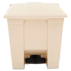 Rubbermaid® Commercial Indoor Utility Step-On Waste Container, 8 gal, Plastic, Beige