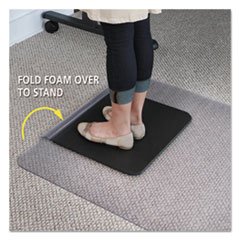 ES Robbins® Sit or Stand Mat for Carpet or Hard Floors, 36 x 53 with Lip, Clear/Black