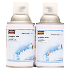 Rubbermaid® Commercial TC Microburst 9000 Air Freshener Refill, Linen Fresh, 5.3 oz Aerosol Spray, 4/Carton