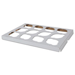 SCT® Cupcake Holder Inserts, 12-Cupcake Holder, 9.88 x 13.88 x 0.88, White/Kraft, Paper, 200/Carton