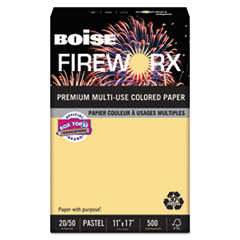 Boise® FIREWORX Colored Paper, 20lb, 11 x 17, Boomin' Buff, 500 Sheets/Ream