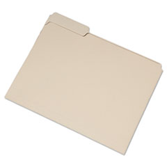 7530016458093, SKILCRAFT Single Tab File Folders, 1/3-Cut Tabs: Left Position, Letter Size, 0.75" Expansion, Manila, 100/Box