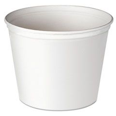 Dart® Double Wrapped Paper Bucket, Unwaxed, 53 oz, White, 50/Pack, 6 Packs/Carton