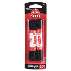 KIWI® Dress Laces, Waxed, Black, 30 in., Standard, 48/Carton
