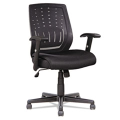 OIF Manager's Synchro-Tilt Mesh Mid-Back Chair , Height Adjustable T-Bar Arms, Black