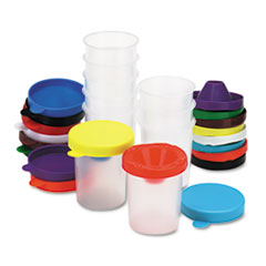Creativity Street® No-Spill Paint Cups, Assorted Color Lids/Cear Cups, 10/Set