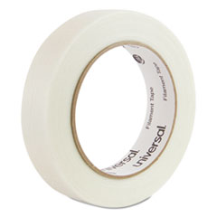 Universal® 165# Medium Grade Filament Tape, 24mm x 54.8m, 3" Core, Clear