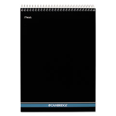 Cambridge® Stiff-Back Wire Bound Pad, Wide/Legal Rule, Numbered (1-28 Front, 29-56 Back), Black/Blue Cover, 70 White 8.5 x 11.5 Sheets
