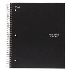 Five Star® Wirebound Notebook, College Rule, 11 x 8 1/2, 100 Sheets, Black