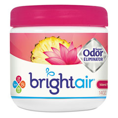 BRIGHT Air® Super Odor Eliminator, Island Nectar and Pineapple, Pink, 14 oz Jar, 6/Carton