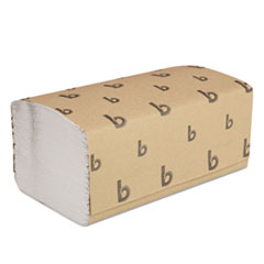 Boardwalk® Singlefold Paper Towels, White, 9 x 9 9/20, 250/Pack, 16 Packs/Carton