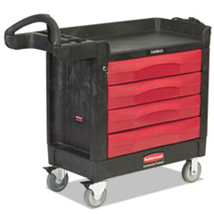 Rubbermaid® Commercial TradeMaster Cart, 500-lb Cap, One-Shelf, 18-3/8w x 40-5/8d x 33-3/8h, Black
