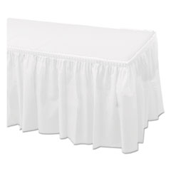 Hoffmaster® Tableskirts, Plastic, 29" x 14 ft, White, 6/Carton