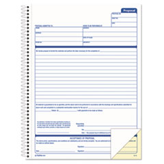 TOPS™ Spiralbound Proposal Form Book, Two-Part Carbonless, 8.5 x 11, 1/Page, 50 Forms