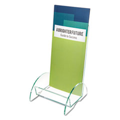 deflecto® Euro-Style DocuHolder, Leaflet Size, 4.5w x 4.5d x 7.88h, Green Tinted