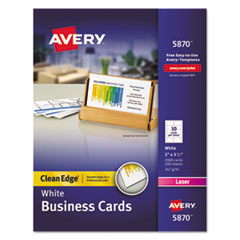 Clean Edge Business Card Value Pack, Laser, 2 X 3 1/2,