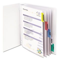 C-Line® Sheet Protectors with Index Tabs, Assorted Color Tabs, 2", 11 x 8.5, 5/Set