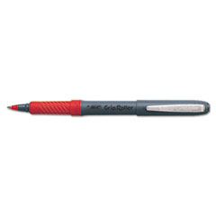 BIC® Grip Stick Roller Ball Pen, Red Ink, .5mm, Micro Fine, Dozen