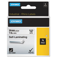 DYMO® Industrial Self-Laminating Labels, 1" x 18 ft, White