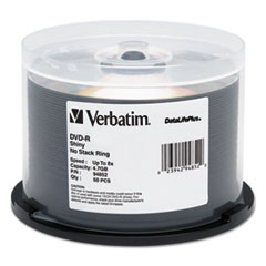 Verbatim® DataLifePlus DVD-R, 4.7GB, 8X, Shiny Silver Silk Screen Printable, 50/PK Spindle