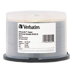 Verbatim® UltraLife Gold Archival Grade w/Branded Surface DVD-R, 4.7GB/16X, 50/PK Spindle