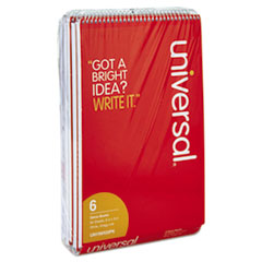 Universal® Steno Books, Gregg Rule, 6 x 9, White Sheets, 80/Pad, Red Cover, 6 Pads/Pack