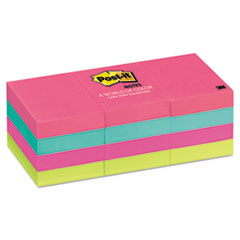 Post-it® Notes Original Pads in Cape Town Colors, 1 1/2 x 2, 100-Sheet, 12/Pack
