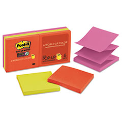 Post-it® Pop-up Notes Super Sticky Pop-up 3 x 3 Note Refill, Marrakesh, 90 Notes/Pad, 6 Pads/Pack