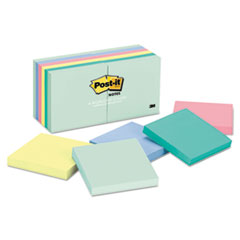 Post-it® Notes Original Pads in Marseille Colors, 3 x 3, 100-Sheet, 12/Pack
