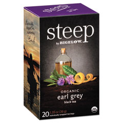 Bigelow® steep Tea, Earl Grey, 1.28 oz Tea Bag, 20/Box
