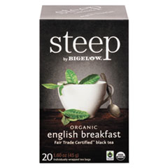 Bigelow® steep Tea, English Breakfast, 1.6 oz Tea Bag, 20/Box