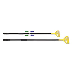 Boardwalk® Two-Piece Metal Handle with Plastic Quick Change Head, 62" Handle, Black/Yellow