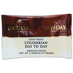 Day to Day Coffee® 100% Pure Coffee, Colombian, 2 oz Pack, 42/Carton