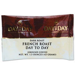 Day to Day Coffee® 100% Pure Coffee, French Roast, 1.5 oz Pack, 42/Carton