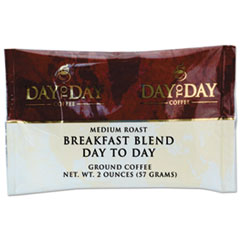 Day to Day Coffee® 100% Pure Coffee, Breakfast Blend, 2 oz Pack, 42/Carton