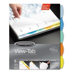 Wilson Jones® View-Tab Paper Index Dividers, 5-Tab, 11 x 8.5, White, 1 Set