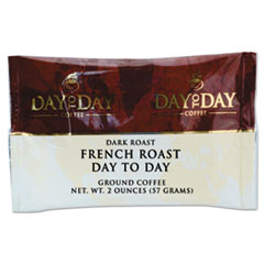 Day to Day Coffee® 100% Pure Coffee, French Roast, 2 oz Pack, 42/Carton