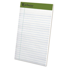 Ampad® Earthwise by Ampad Recycled Paper Legal Pads, Wide/Legal Rule, 40 White 5 x 8 Sheets, 6/Pack