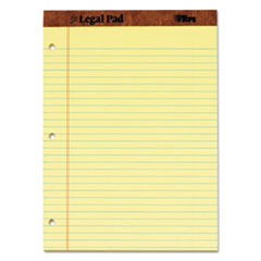 TOPS™ The Legal Pad Ruled Perf Pad, Legal/Wide, 11 3/4 x 8 1/2, Canary, 50 Sheets, DZ