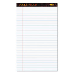 TOPS™ Docket Gold Ruled Perforated Pads, Wide/Legal Rule, 50 White 8.5 x 14 Sheets, 12/Pack