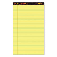 TOPS™ Docket Gold Ruled Perforated Pads, Wide/Legal Rule, 50 Canary-Yellow 8.5 x 14 Sheets, 12/Pack