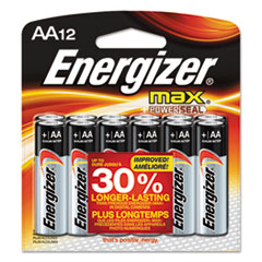 Energizer® MAX Alkaline Batteries, AA, 12 Batteries/Pack