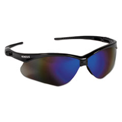 KleenGuard™ Nemesis Safety Glasses, Black Frame, Blue Mirror Lens