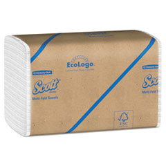 Scott® Essential Multi-Fold Towels, Absorbency Pockets, 1-Ply, 9.2 x 9.4, White, 250/Packs, 16 Packs/Carton